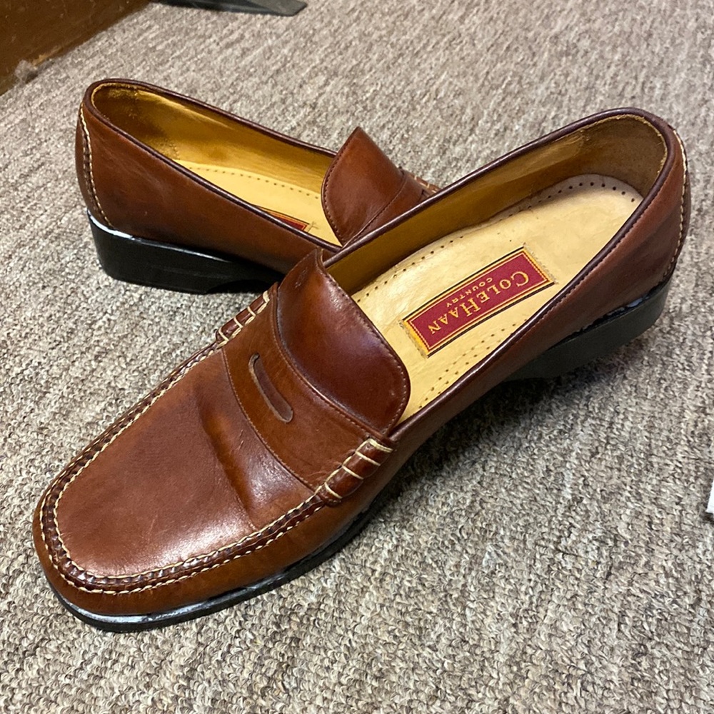 Cole Haan Womens brown leather  Slip On Loafer Shoes Suede  11 B